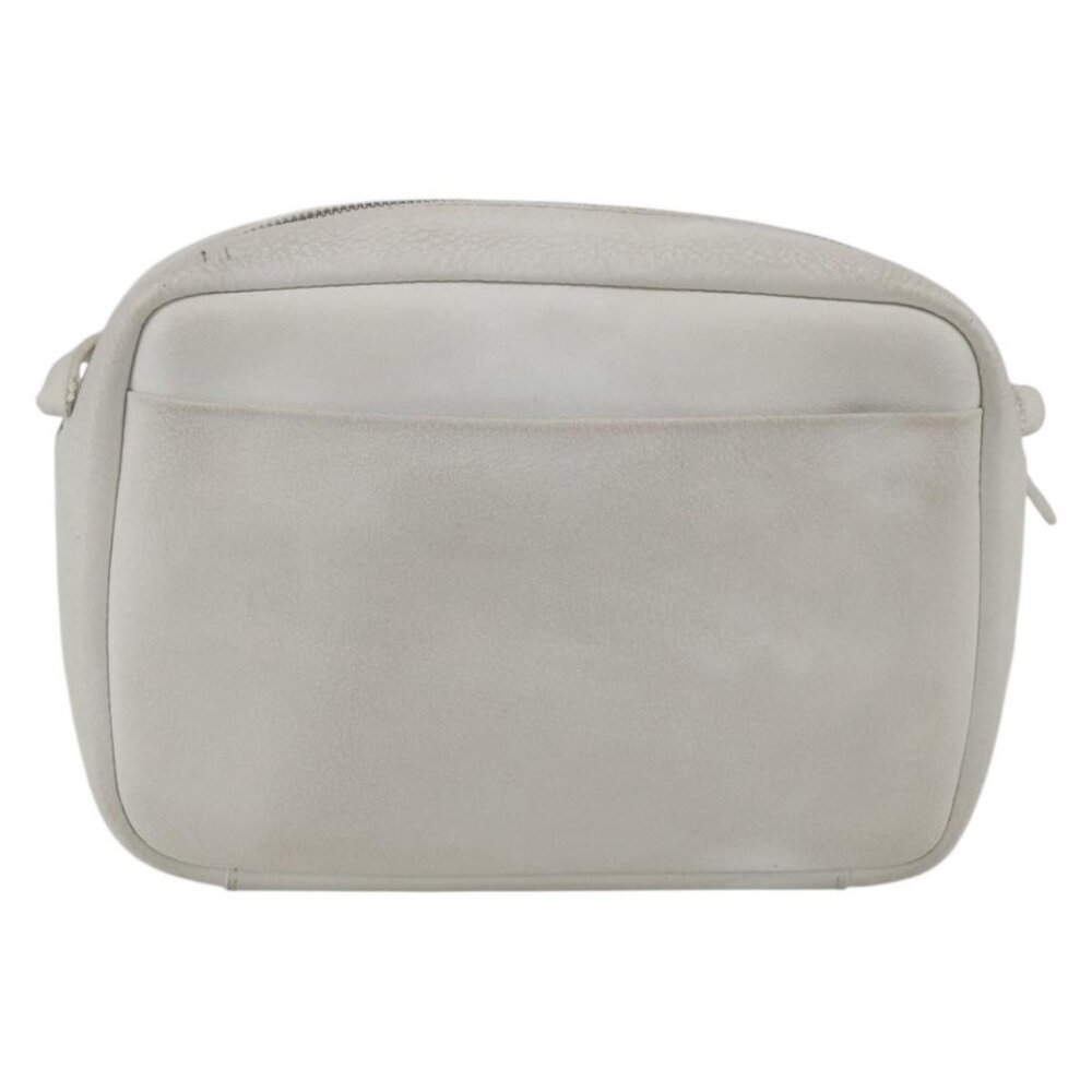 Authentic BALENCIAGA Shoulder Bag Leather White Silver 489812 - Picture 10 of 16